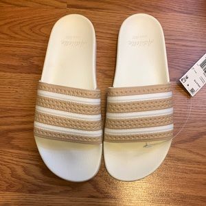 Adidas Adilette Beige/White Slides Mens Size 10